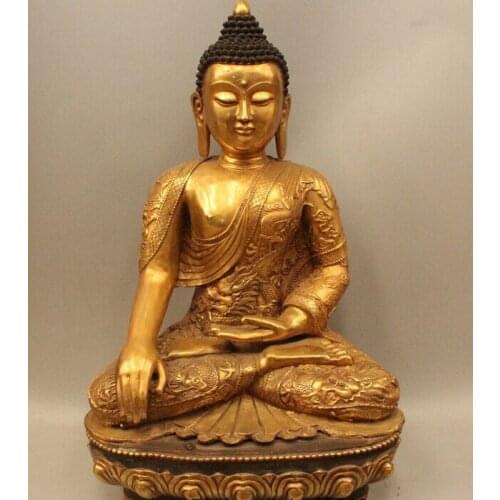 Wholesale factory 29" Tibet Tibetan Buddhism Bronze Dragon Shakyamuni Amitabha Buddha Statue AE1024 AB1025