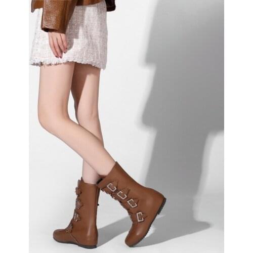 Autumn Winter New Style Pure Color Flat Martin Boots-L22