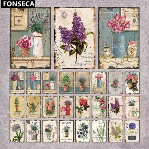 Garden Rules Metal Sign Vintage Metal Plaque Plates Decor For Pub Bar Home Wall Decor Tin Signs Flower Poster Gift