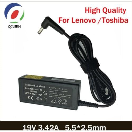 QINERN 19V 3.42A 65W 5.5*2.5mm AC Laptop Charger Adapter For Lenovo For Toshiba For ASUS A2 A2000 L8400 G2S S5000A Power Supply