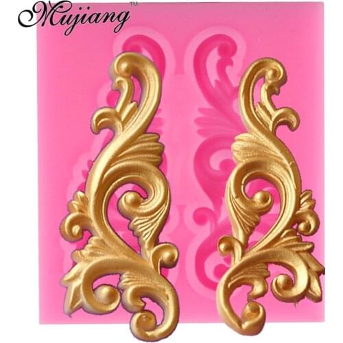 Mujiang European Fondant Retro Relief Silicone Lace Mold Gumpaste Chocolate Clay Candy Molds Cake Border Decorating Tools XL279