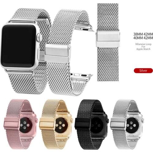 Stainless Steel Milanese Mesh Loop Watchband For Apple Watch Series 1/2/3 42mm 38mm Bracelet Strap For Iwatch Series 4 40mm 44mm