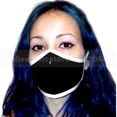 Sexy black with white strips handmade latex hood halloween cosplay DIY mask fetish club hoods RLA001