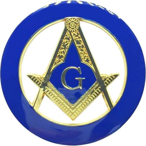 Blue Black Blank Masonic Car Emblem Sqaure And Compass Auto Truck Motorcycle Decal Sticker Badge