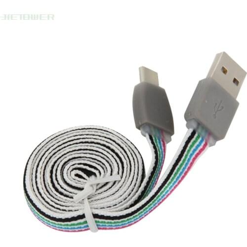 50pcs/lot USB Type C Cable for Xiaomi Redmi 1m Cotton Knitting USB C Mobile Phone Cable Fast Charging Cable for Huawei P20 P10