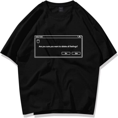 Plus Size Hip Hop Oversize T Shirt Men Streetwear Harajuku Delete Folder Funny Short Sleeve Cotton Loose Hiphop Tops Tee