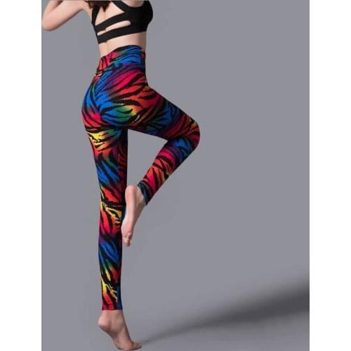 CKAHSBI Women High Waist Legging Fitness Yoga Pants Leopard Push Up Elastic Workout Pants Print Tight Gym Trousers