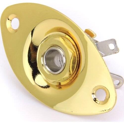 Golden Flat Oval Output Jack Plate For Electric Guitar Parts Accessory