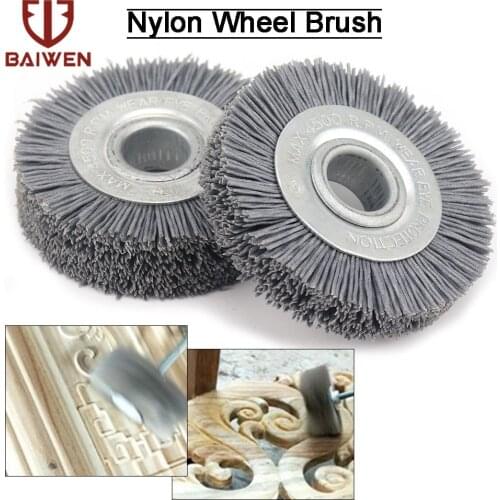 1pc 70x16mm Nylon Wheel Brush Grinder Bench Abrasive Tools For Wood Furniture Metal Grinding Polishing Tools MAX Speed 4500RPM