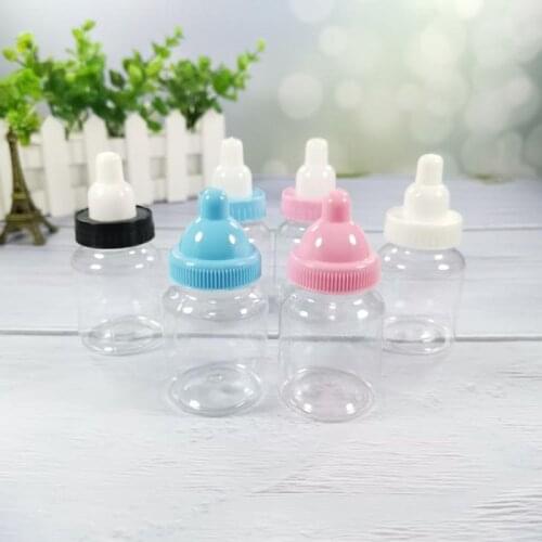 12 Pcs/set Lovely Plastic Baby Pacifier Bottle Candy Box Baby Shower Gift Boxes Christeing Decoration Baptism Party Favors Gifts