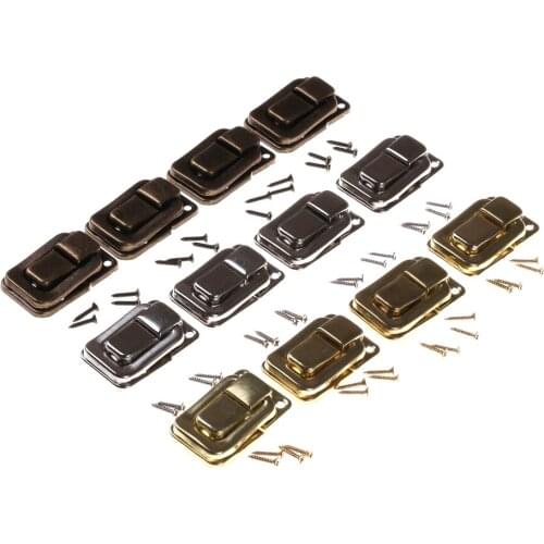 4pcs/lot Practical Silver Fastener Toggle Lock Latch Catch for Suitcase Case Bag Parts Accessories