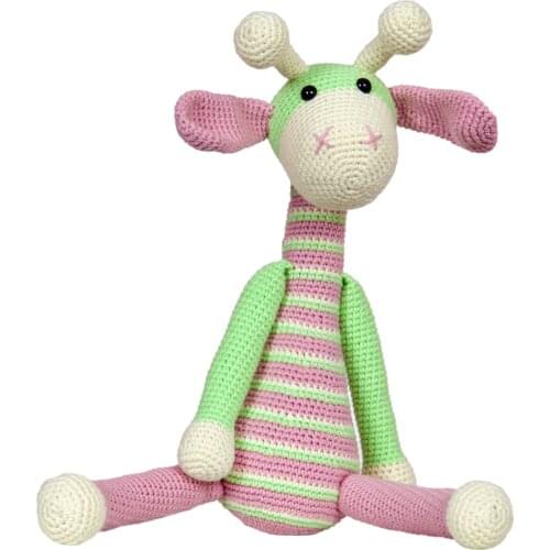 16 inches Teddy Giraffe Handmade Amigurumi Stuffed Toy Knit Crochet Doll