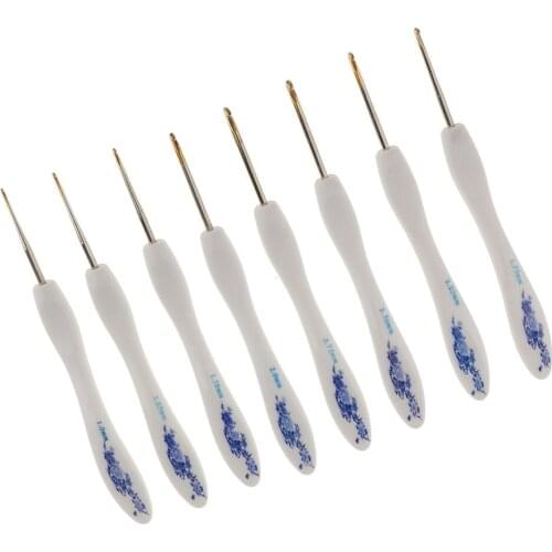 8pcs 1.0-2.75mm Crochet Hook Knitting Needles with Soft Handle Knit Crafts