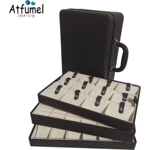 Large Capacity Earrings Jewelry Storage Box 3 Layer Ring Pendant Bracelet Bangle Organizer Display Travel Case Jewelry Showcase