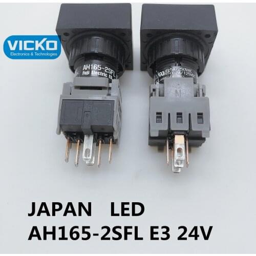 Original JAPAN AH165-2SFL E3 24V LED color white green red button indicator 16mm switch
