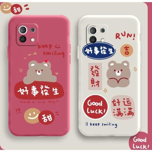 Rich Bear Phone Case For Xiaomi Mi 11 11lite 11i 11Ultra lite Ultra Liquid Silicone Cover