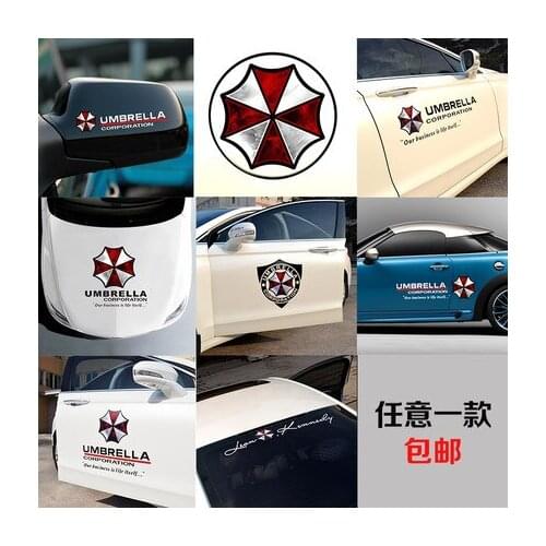 Colored Umbrella Car Styling PVC Sticker Side Door Body Garland Hood Sun Roof Fuel Cap Cool Decoration Decal for Lada