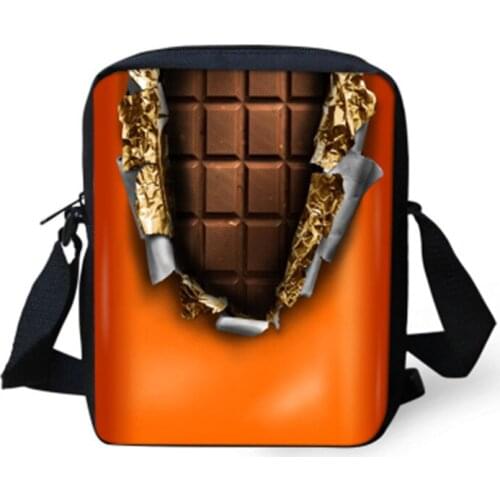 ELVISWORDS Chocolate Printing Crossbody Bags For Women Girls Fashion Shoulder Bag Messenger Bags Casual Travel Satchels Handbags