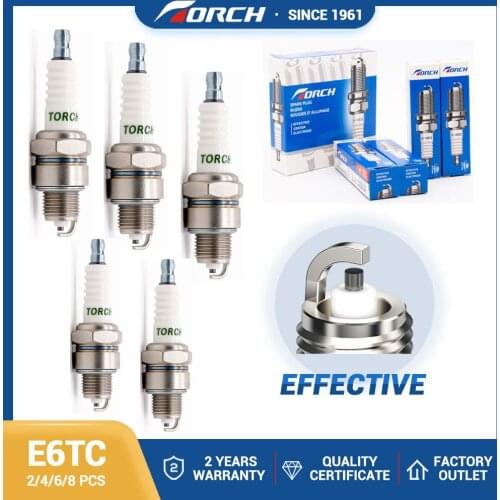 Original Torch Spark Plug E6TC Replace Candles for NGK BP6HS Denso W20FP-U