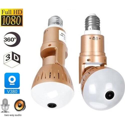 IP Camera Bulb Lamp light Wireless 2MP HD 360 Degrees Panoramic Light Home Cctv Security Video Surveillance Wifi Camera