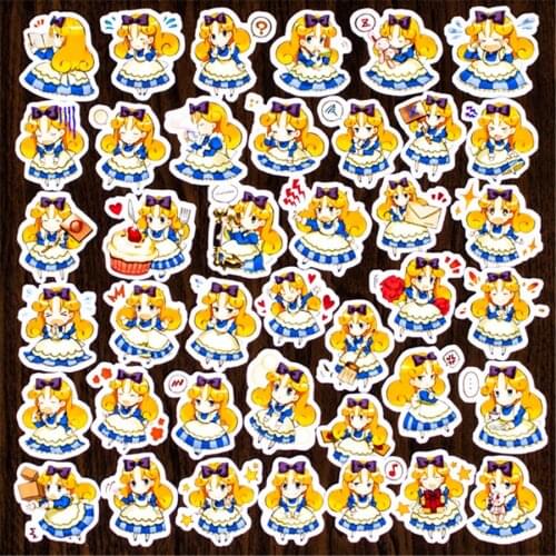 Pocket stickers little maid 40 pcs album decorative diary sticker girl scrapbooking