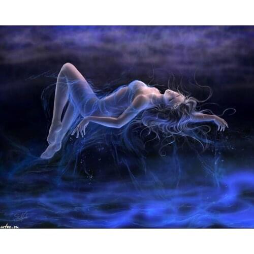 Free shipping nude art oil painting on canvas blue wizard canvas prints home wall art decoration picture