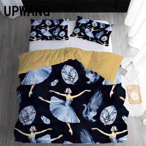 UPWANG 3D Bedding Set Ballet Printed Duvet/Quilt Cover Set Bedcloth with Pillowcase Bed Set Home Textiles