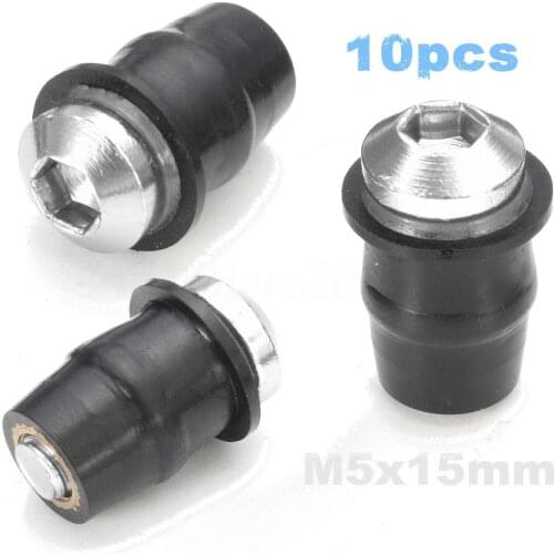10pcs/Set M5x15mm Motorcycle Windshield Screw Kit Motorcross Bike Windscreen Windshield Nut Bolt Screw Kit