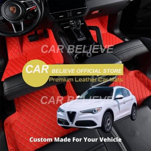 Leather Car Floor mats For Alfa Romeo Stelvio 2019 2018 2017 Carpets Rugs Pads Accessories