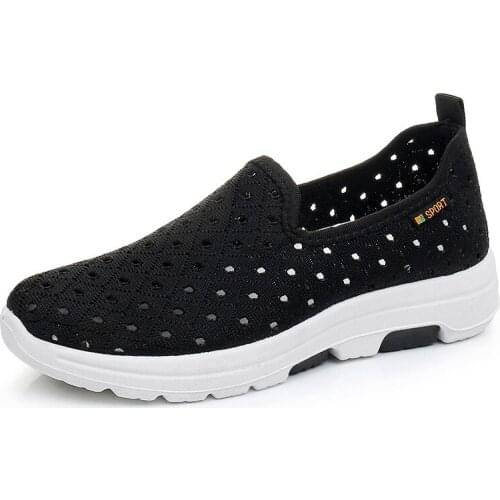 Womens Summer Sneakers Slip on Flat Shoes Womens Casual Loafers Walking Shoes Female Outdoor Mesh Soft Bottom Sports Shoes