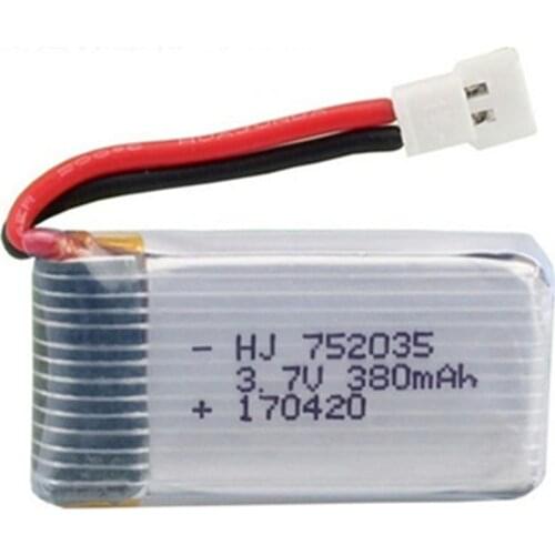 3.7V 380mah lipo battery For Hubsan X4 H107 H107L H107D JD385 JD388 RC drone Spare Parts 3.7V Drone battery 752035 1pcs