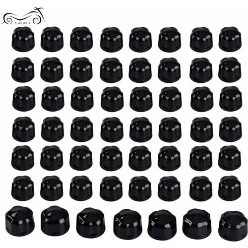 Motorcycle Black Diamond Cut Crown Bolt Cap For Harley Touring 99-17 Softail Street Road Glide Blackline FXS