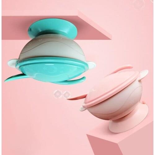 Children Sucker Dishes Set Food Feeding Tableware Baby Learn To Eat Bowl Spoon Set Kids Assist Training Plate Spoon Dinnerware