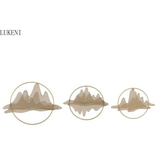 New Chinese Wrought Iron Three-dimensional Wall Decoration Living Room Dining Room Decoration Pendant Rockery Wall Hanging