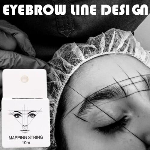 New Microblading MAPPING STRING Pre-Inked Eyebrow Marker thread Tattoo Brows Point 10m Pre Inked tattoo PMU string for mapping