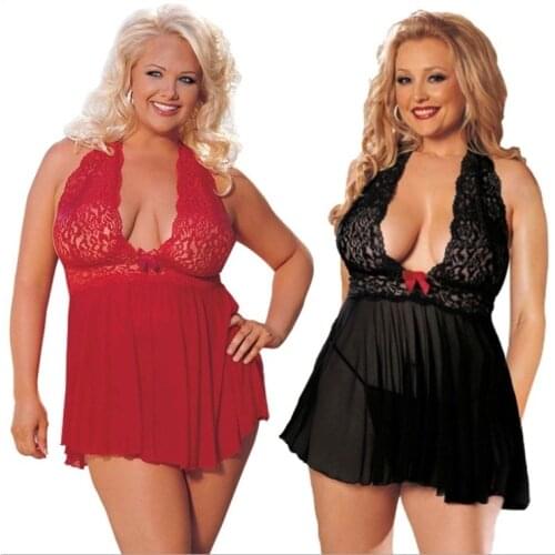New Elegant Plus Sexy Womens Ladies Lingerie Nightwear Underwear Suit Plus Size Sleepwear M-XXXL
