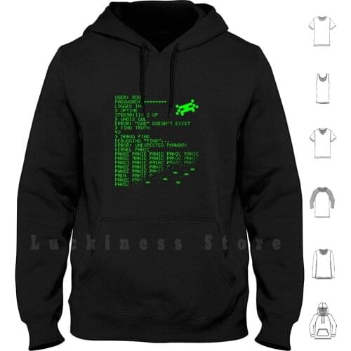 Kernel Panic! - Green hoodies Hack Hacking Hacker Linux Unix Retro
