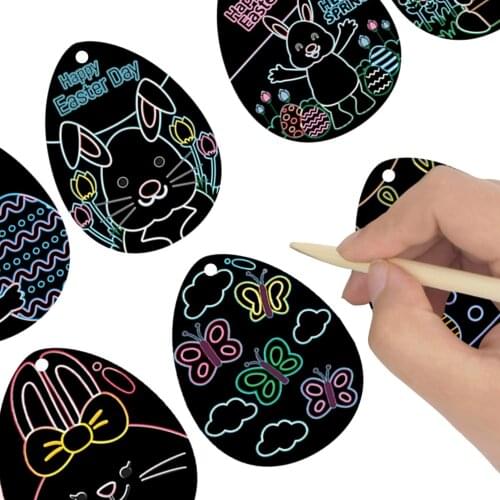 Easter Scratch Paper Scratch Ornaments Easter Hanging Craft Art