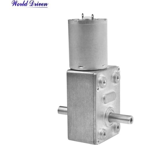 12v Dc With Gear Reduction Double Shaft High Quality Powerful Reversible Single Micro Small 24v Worm Geared Motor