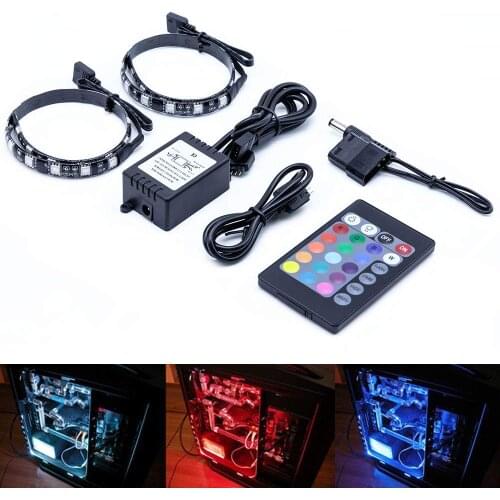 RGB Magnetic LED Light Strip Full Kit for PC Computer Case, Fixed by Powerful Magnet, Multi Function Remote Control, Color ST176