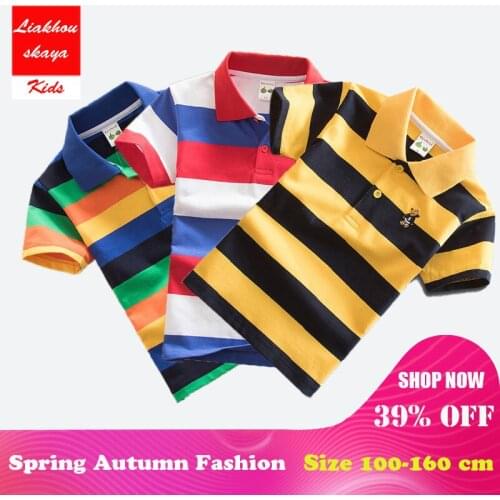 Liakhouskaya 2018 New Boys Polo Shirts Branded Kids Children Boys Short Sleeve Printed Boys School Fashion Us Polo Shirt Clothes