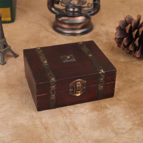 Retro Jewelry Box Antique Storage Box Double Leather Belt Pattern Small Box Jewelry Chest Case Ornaments