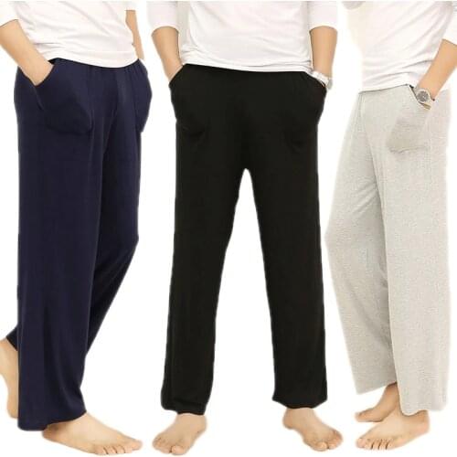 Mens Lounge Pants Soft modal Sleep Bottoms long trousers Loose Casual Pajamas Summer Homewear sweatpants