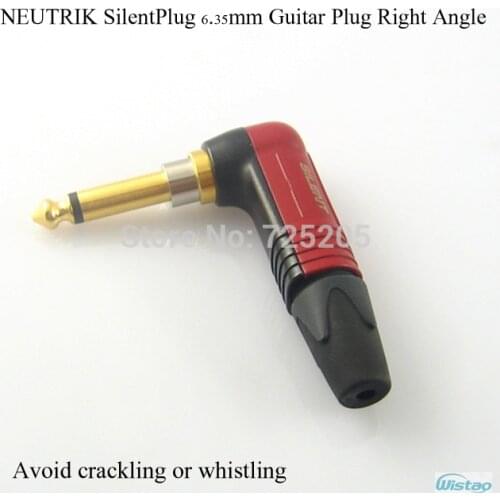 SilentPlug 6.35mm 1/4 Guitar Plug NP2X-AU-SILENT NEUTRIK Switzerland Die-casting Casing Right Angle Red Audio DIY Free Shipping