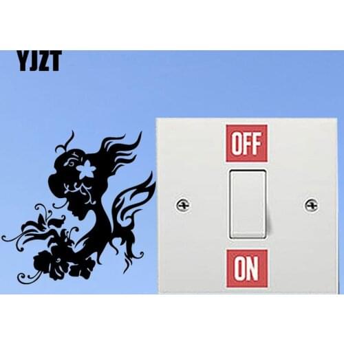 YJZT Women Swirls Design Vinyl Light Switch Sticker Decor Home Wall Decal 8SS-2606