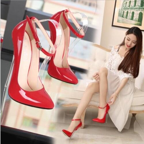 Women Sexy High 16cm heels Supply Nightclubs Plus Size high-heeled Shoes T-stage Catwalk Red Sexy Heels