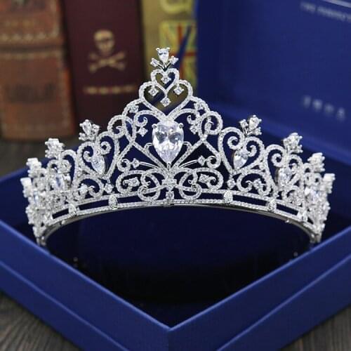 Beautiful High Quality Cubic Zirconia Women Tiaras Headpieces Evening Crown Wedding Hair Accessories Factory Direct H-019