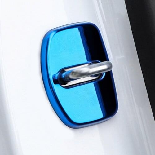 4 PCS Glossy Stainless Steel Metal Car Door Lock Cover Door Latch Protection Cover For Cadillac Cadillac ATSL XTS CT6 XT4 XT5