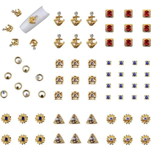 50 Pieces 3D Nail Art Tips Sticker Decoration Charms For Manicure Diamond