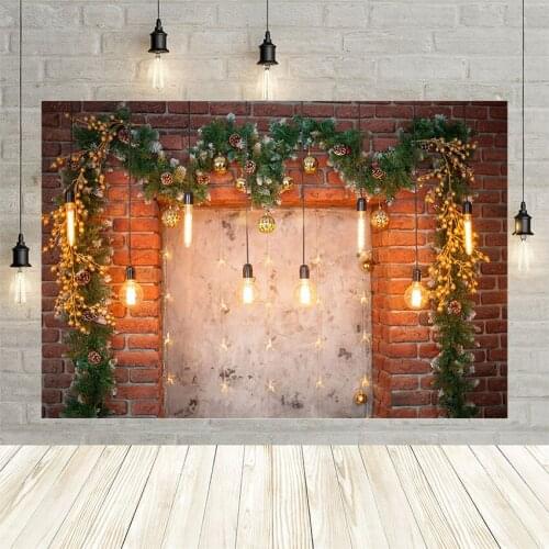 Avezano Christmas Decoration Winter Bell Red Wall Star Lights Child Photography Background Backdrops For Photo Studio Photophone